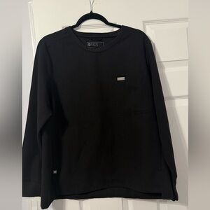 FIGS Black Long Sleeve Scrub Top